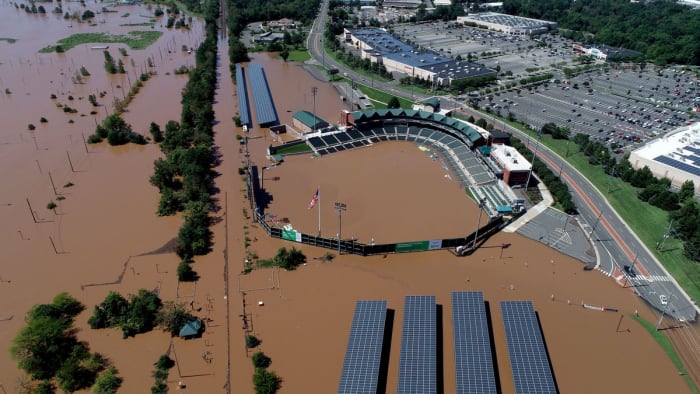 Somerset Patriots TD Bank Ballpark underwater